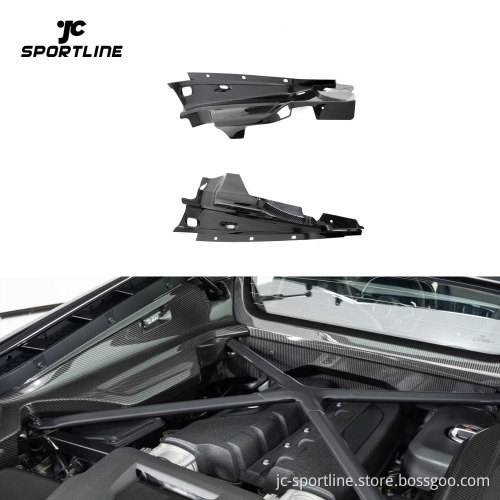 2pcs/set Dry Carbon Fiber Engine Bay Panel Set for Audi R8 Coupe 2023